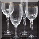 Waterford Carlton gold rimmed stemware. 